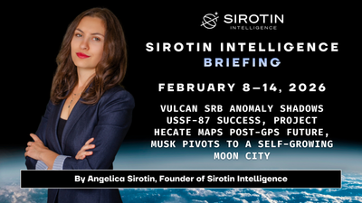 Sirotin Intelligence Briefing: February 8–14: Vulcan SRB Anomaly Shadows USSF-87 Success, Project Hecate Maps Post-GPS Future, Musk Pivots to a Self-Growing Moon City